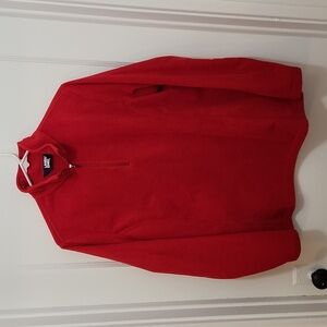 Lands End Red Women's Quarter Zip Fleece Top Size Large